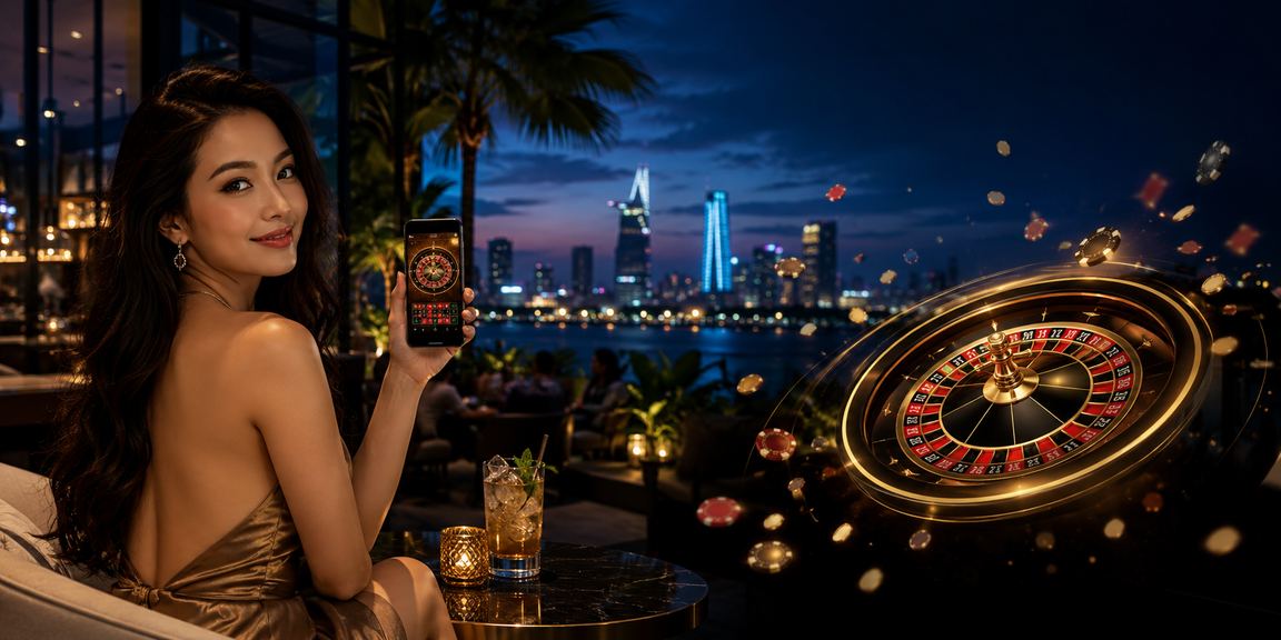 Bàn roulette phong cách Việt Nam tại Hồ Chí Minh với không gian cà phê hiện đại